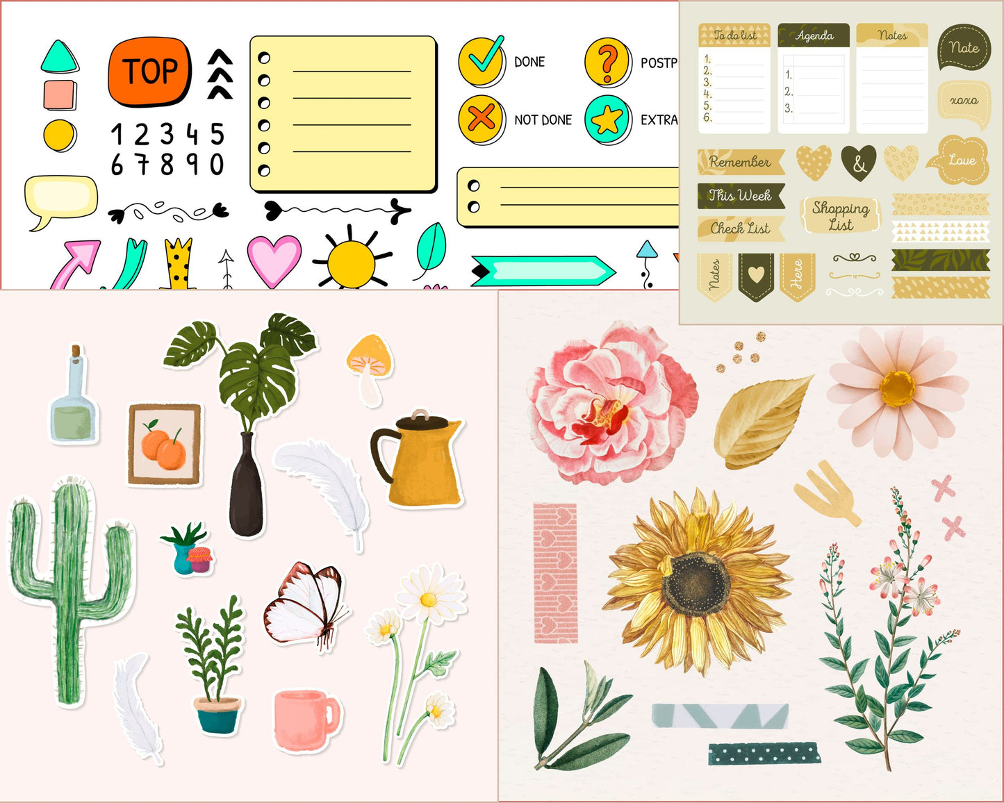 aesthetic digital planner stickers