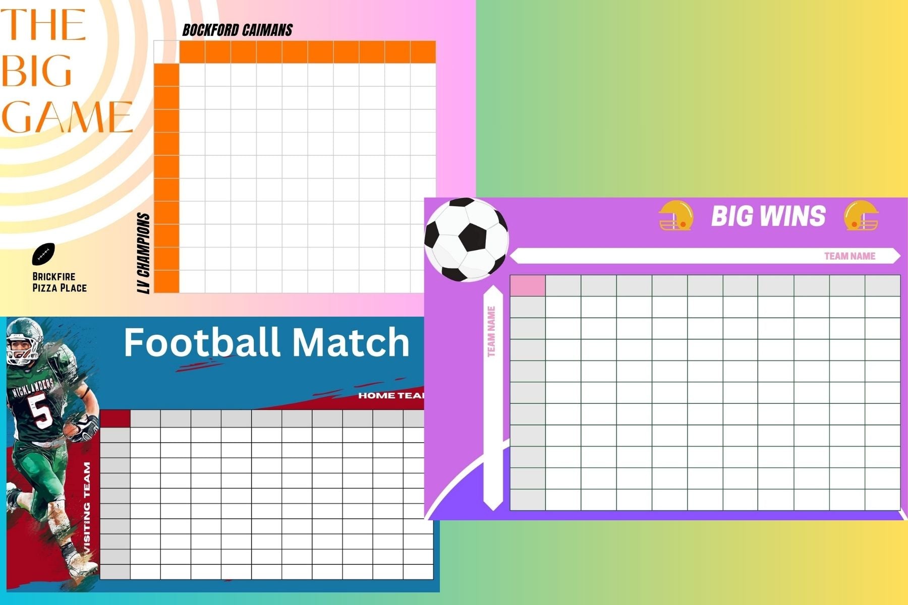 free printable football squares pdf​