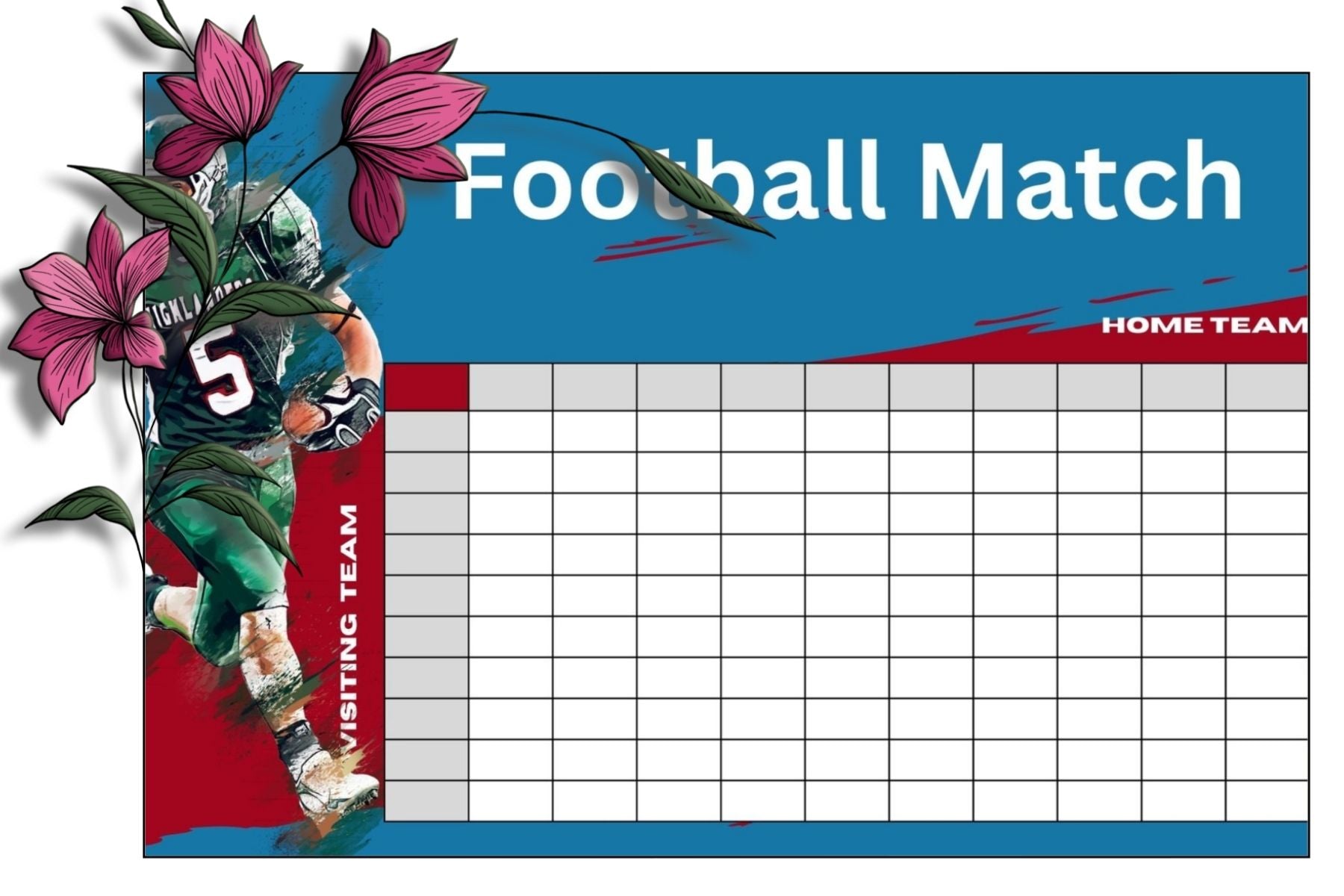 free printable football squares pdf​