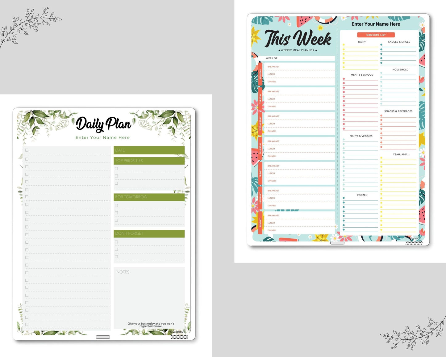 Weekly Planner with Meal Planner