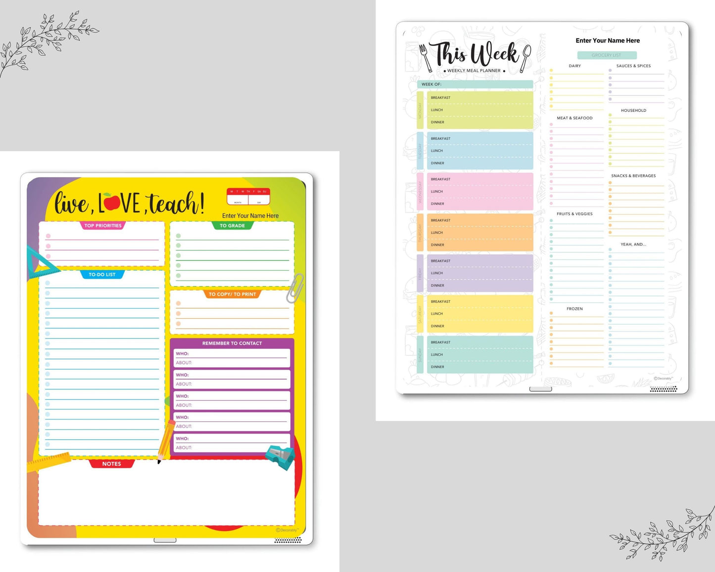 Weekly Planner with Meal Planner