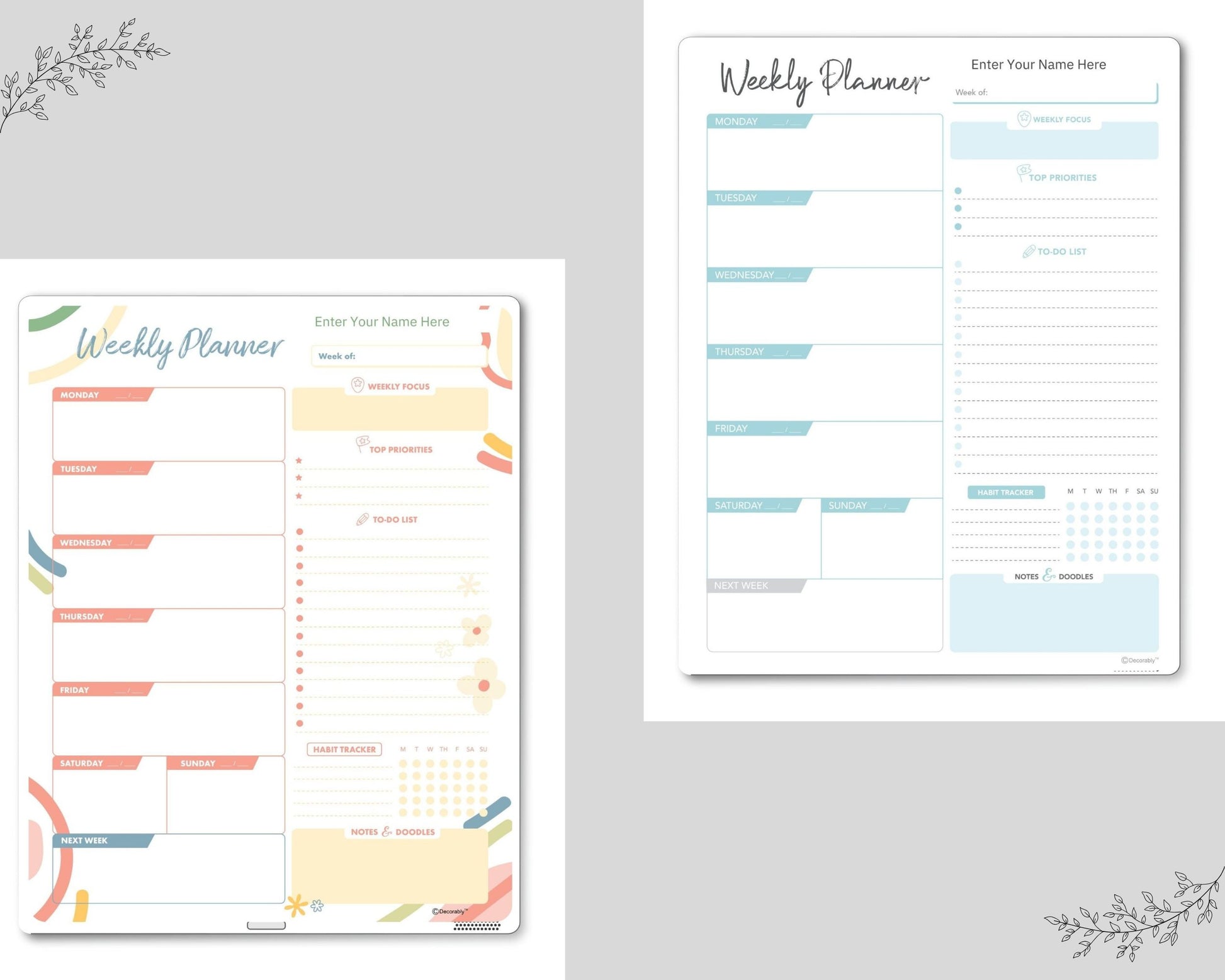 Weekly Planner with Meal Planner