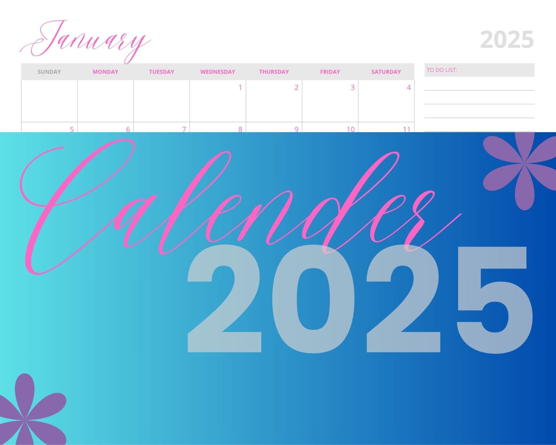 free 2025 calendar by mail